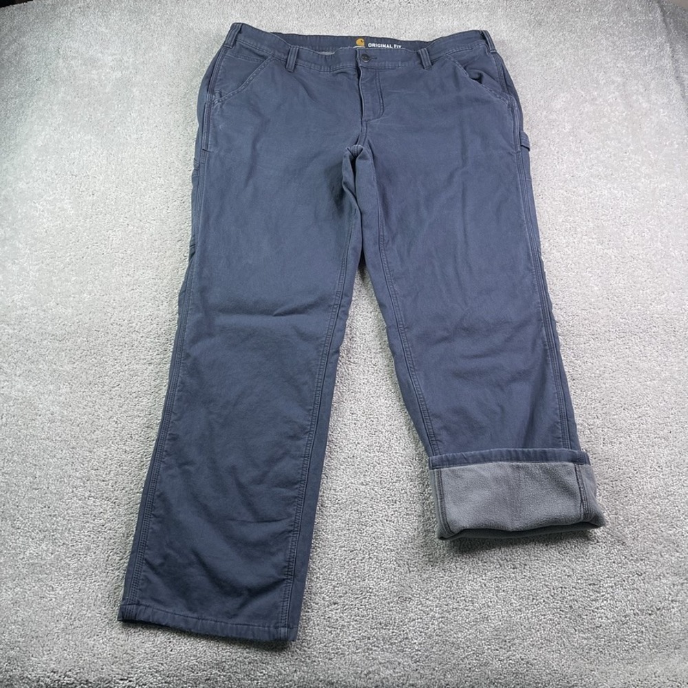 Carhartt Pants Womens 18 Grey Stretch Canvas Fleece Lined Crawford Carpenter